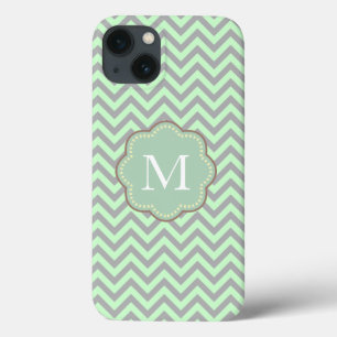 Cinza e Mint Chevron
