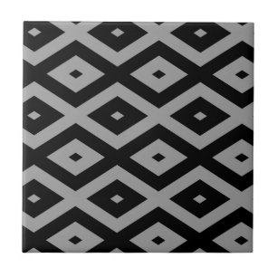 Cinza e padrão de diamante preto