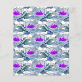 Cinza e padrão de flores roxas