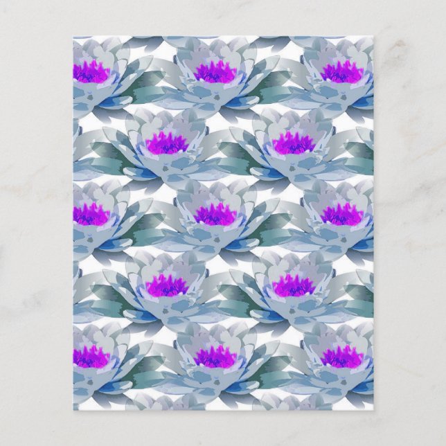 Cinza e padrão de flores roxas (Frente)