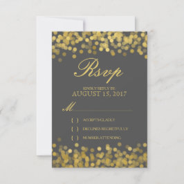 Cinza e placa RSVP Moderna de Twinkle Dourada