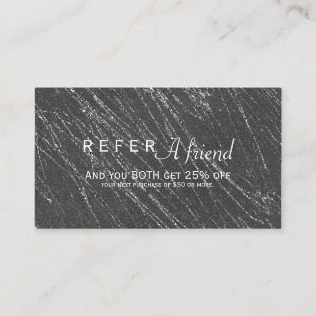 Cinza e Prata Moderno Salão de Referência de Listr (Frente)