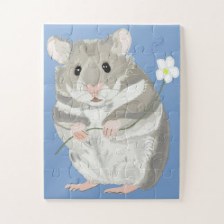 Cinza e Quebra-cabeça de Jigsera de Hamster Branco