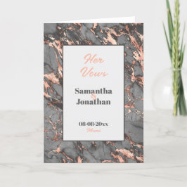 Cinza Elegante Pink Marble Casando Seu Cartão De V