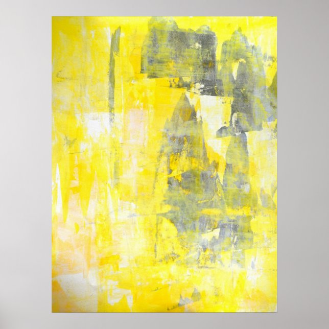 cinza 'Fator' e Poster Abstrato amarelo (Frente)