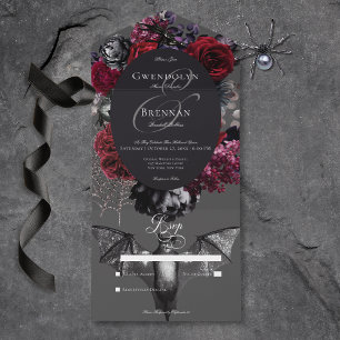 Cinza Floral Dark Glam das Halloween Não Janta