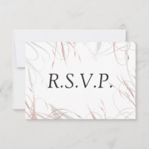 Cinza Floresce e Rosa Enrubescido Casamento RSVP