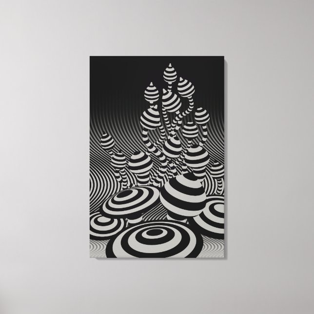 cinza geométrica de Cogumelos Magos canvas (Frente)