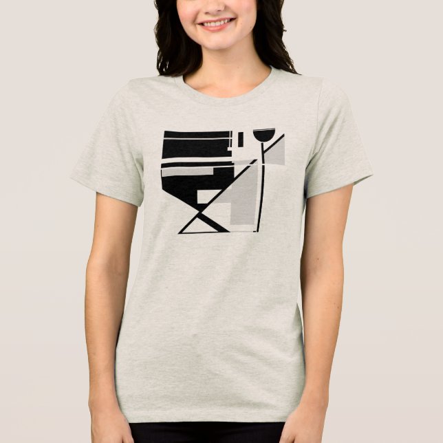 Cinza Geométrica Negra Abstrato de Arte Negra Negr (Frente)