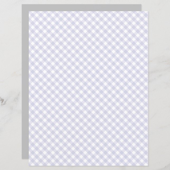Cinza Gingham Scrapbook Paper (Frente/Verso)