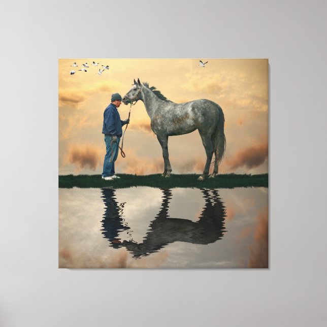 Cinza Horse E Ampliar A Impressão De Telas Estreit (Frente)