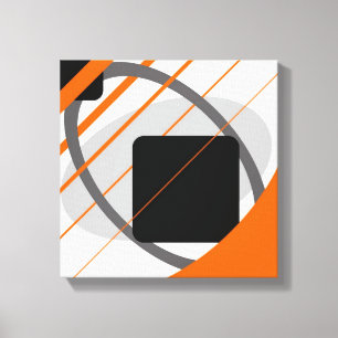 Cinza Laranja Moderna Canvas Preta