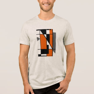 Cinza Laranja Negro MCM Olhar Abstrato de Arte Geo