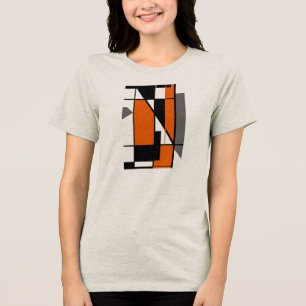 Cinza Laranja Negro MCM Olhar Abstrato de Arte Geo