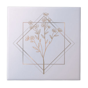 cinza lavanda com design floral ouro