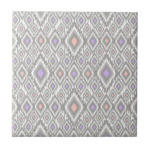 Cinza, lilás, coral, diamantes em branco