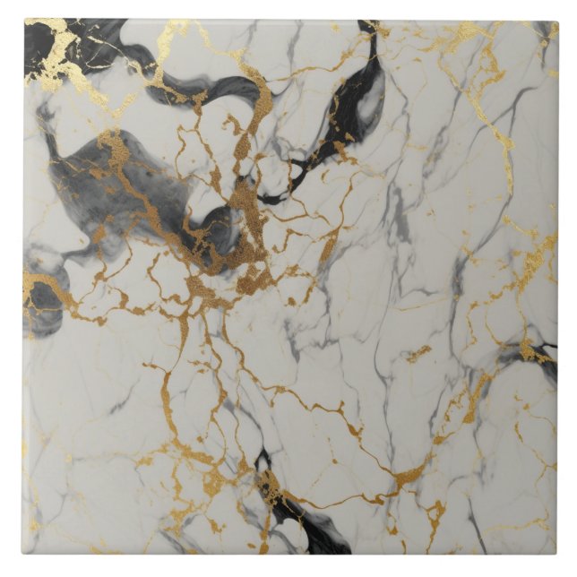 Cinza Marble com Preto, Marrom e Dourado (Frente)