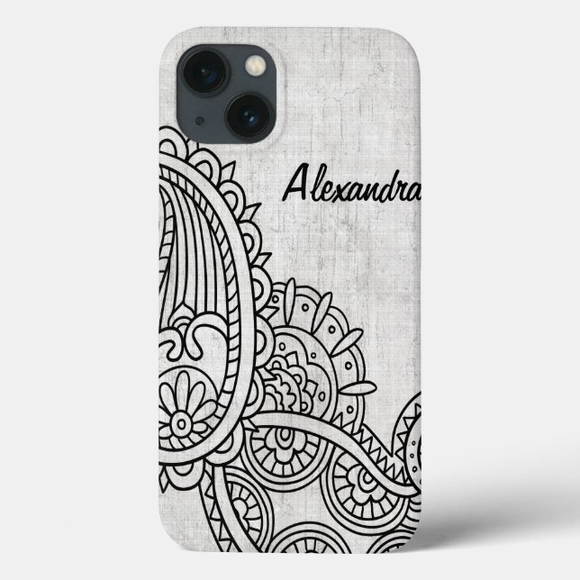 Cinza Mehndi Motif iPad Air Case (Verso)
