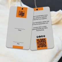Cinza Moderna Logotipo Laranja QR Código Preço da 