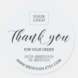 Cinza Na moda Pequena empresa Obrigado adesivo