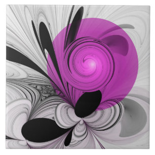 Cinza Negra abstrato com Fratura Magenta