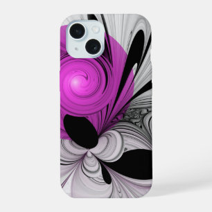 Cinza Negra abstrato com Fratura Magenta