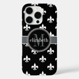 Cinza Negra Fleur de Lis Monograma