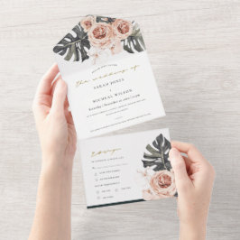 CINZA NEGRA FLORAL WREATH MONSTRERA LEAF CASAMENTO