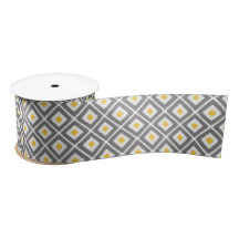 Cinza, Padrão de Diamante de Ikat Amarelo e Branco