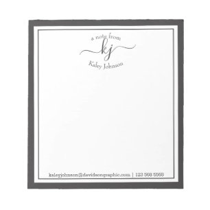 Cinza Personalizada Da Mesa Do Bloco De Notas