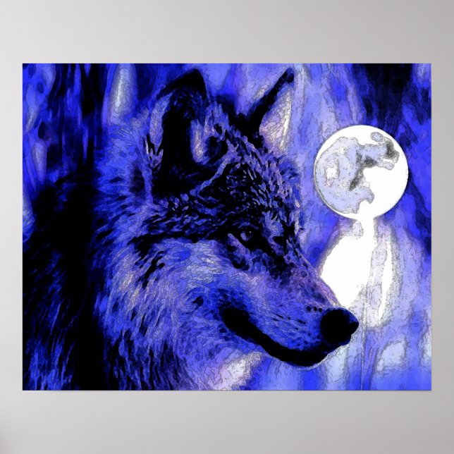 Cinza Poster de Wolf & Moon (Frente)
