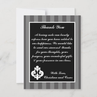 cinza preto branco de Cartões de agradecimentos 4x