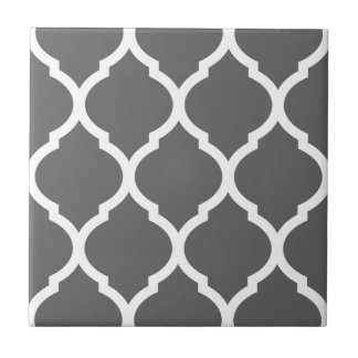 Cinza Quatrefoil Marroquino, Azulejo De Cerâmica P