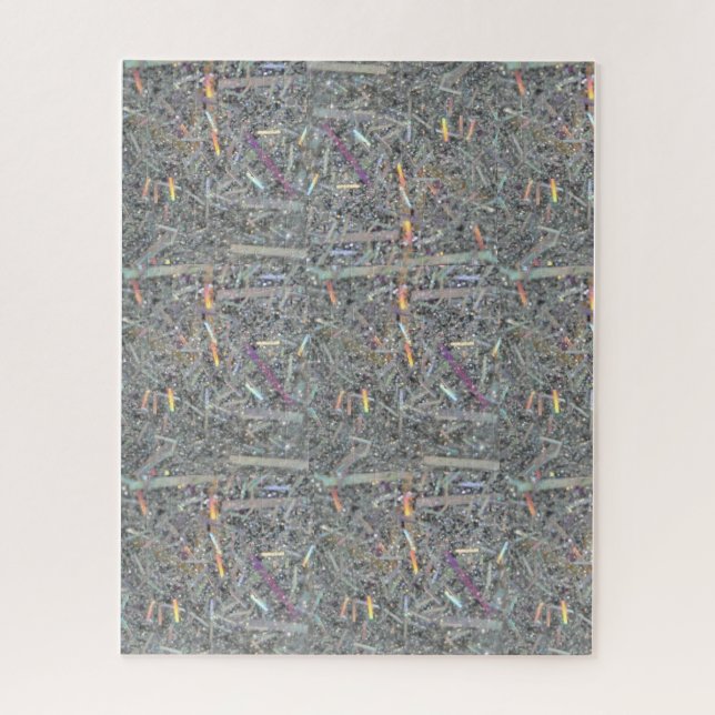 Cinza quebra-cabeça e padrão prata (Vertical)