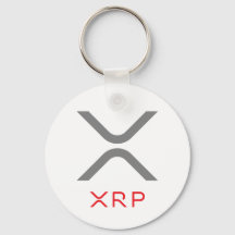 Cinza Ripple XRP e logotipo vermelho | Chaveiro bá