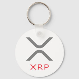 Cinza Ripple XRP e logotipo vermelho | Chaveiro bá
