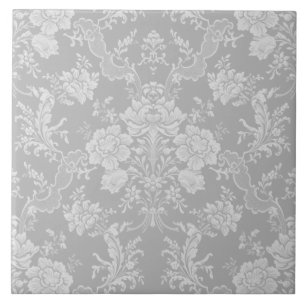 Cinza Romântica Chic Floral de Damasco