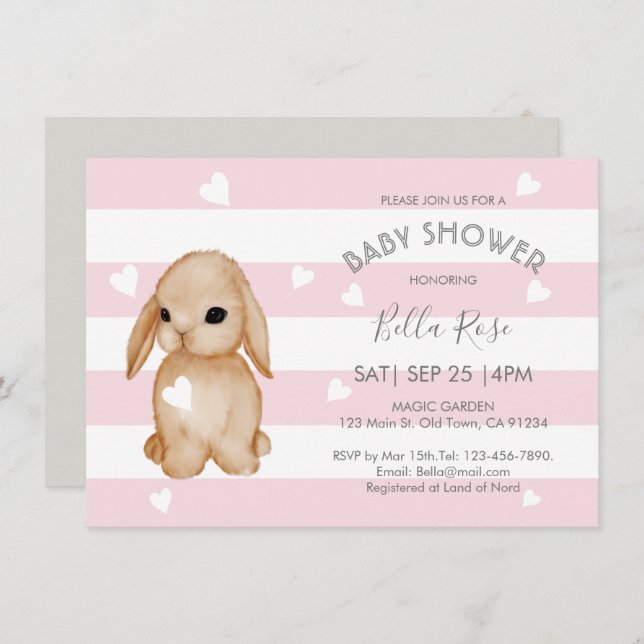 Cinza Rosa Bolinhos Bebês Convites Para Chuveiro (Frente/Verso)