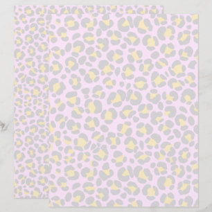 Cinza rosa-do-pasto-leopardo amarelo