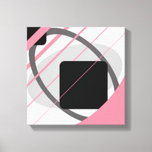 Cinza rosa moderna preto branco - Canvas