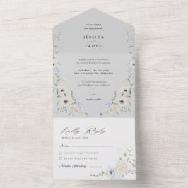 Cinza | RSVP destacável | Casamento Minimalista