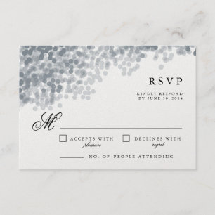 Cinza Silver Shimmer Placas de resposta RSVP bon