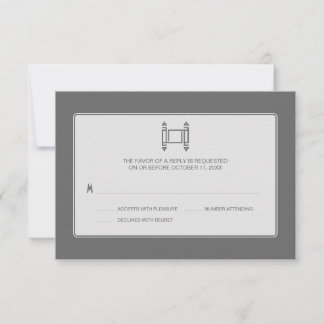 Cinza Simple Torah Bar Mitzvah RSVP