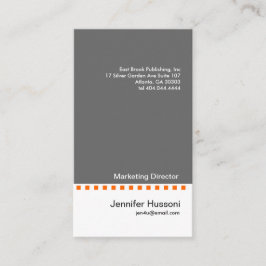 Cinza sólida Traço laranja Cartão de visita 2