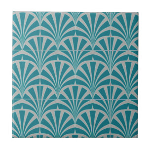 Cinza teal Art deco elegante vintage quic de 1920