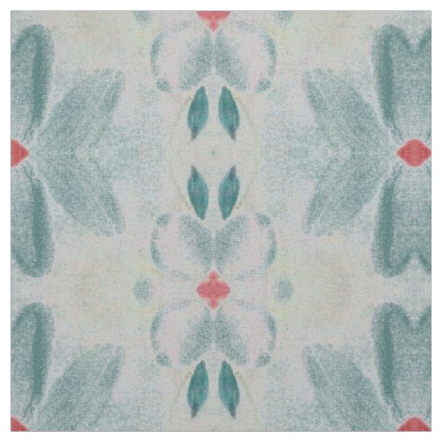 Cinza Teal e Tecido Floral Vermelho Barn (Modelo)