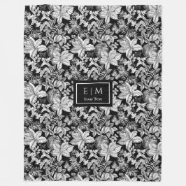 Cinza tem cobertor floral com nome personalizado m