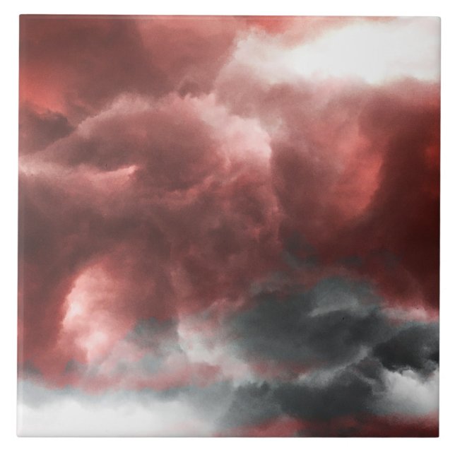 Cinza vermelha nuvens de abstrato preto nuvens de  (Frente)