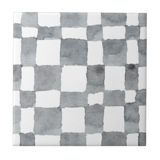 Cinza Watercolor Verifica Azulejo cerâmico