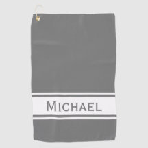 Cinza White Stripe Nome Moderno Monograma